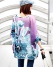Demarkt-Womens-Scoop-Neck-34-Sleeves-Bohemian-Style-Loose-Shirt-Tops-Blue-and-Purple-Big-Flower-Print-Chiffon-T-Shirt-Size-M-0-1