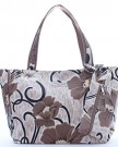 Designer-Floral-Matt-Oilcloth-Shoulder-Bag-Handbag-Tote-with-Matching-Wallet-Purse-Brown-Morning-Glory-0