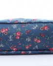 Designer-Floral-Matt-Oilcloth-Shoulder-Bag-Handbag-Tote-with-Matching-Wallet-Purse-Navy-Garden-Birds-0-2