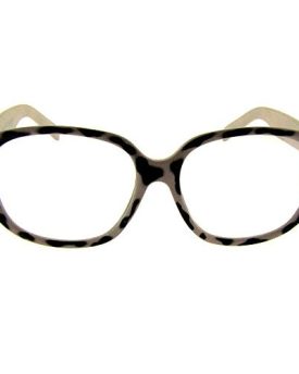 Designer-Glasses-Geek-Style-Unisex-Retro-Clear-Lens-BlackWhite-Frame-0