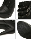 Designer-Military-Biker-Gothic-Round-toe-Platform-High-Heels-Buckles-Studed-Spikes-Starp-Rivet-Lace-ups-Punk-Ankle-Boots-Booties-Stiletto-UK4-Black-0-4