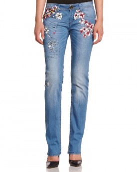 Desigual-Womens-Flores-Printed-Slim-Jeans-Denim-Medium-Wash-32W-x-32L-Brand-Size-32-0