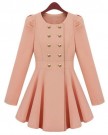 Dip-Hem-Peplum-Daily-Vintage-Dresses-Fitted-Jacket-Double-Breasted-Coat-Winter-Warm-Outwear-UK-10-Pink-0-4