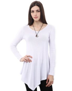 Doublju-Knit-Tunics-with-Unbalanced-Hem-Line-0