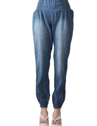 ELLAZHU-Womens-High-Waist-Pleated-Tapered-Harem-Jeans-Pencil-Pants-Trousers-CZ53-Size-S-0