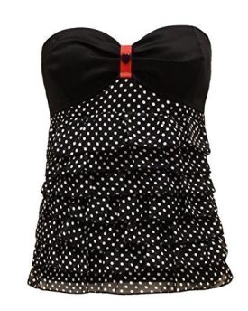 ENVY-BOUTIQUE-WOMENS-LADIES-POLKA-DOT-RUFFLE-STRAPLESS-BOOB-TUBE-SUMMER-SHIRT-PARTY-DRESS-TOP-BLACK-14-0