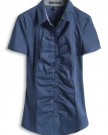 ESPRIT-Collection-Womens-Short-Sleeve-Blouse-Blue-Blau-BLUE-SECRET-456-12-0-1