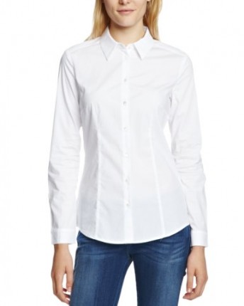 ESPRIT-Womens-993EE1F900-Crew-Neck-Long-Sleeve-Blouse-White-Size-8-0