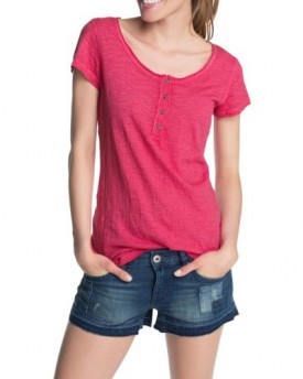 ESPRIT-Womens-Button-down-Short-Sleeve-T-Shirt-Pink-Rosa-FUCHSIA-671-16-0