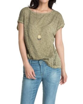 ESPRIT-Womens-Crew-Neck-Short-Sleeve-T-Shirt-Green-Grn-MOSS-GREEN-347-16-0