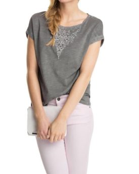 ESPRIT-Womens-Crew-Neck-Short-Sleeve-T-Shirt-Grey-Grau-PEBBLE-GREY-12-0