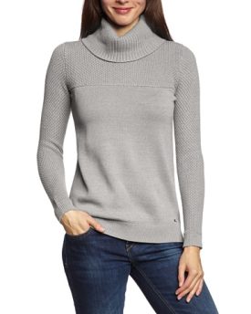 ESPRIT-Womens-Long-regular-Jumper-Grey-Grau-067-METAL-GREY-MELANGE-10-0