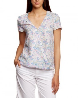 ESPRIT-Womens-Short-Sleeve-Blouse-Multicoloured-Mehrfarbig-OFF-WHITE-103-10-0