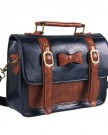 Ecosusi-British-Style-Women-Vintage-Faux-Leather-Satchel-Handbag-Briefcase-Messenger-Bag-Dark-blue-0-0