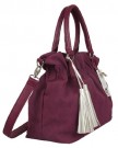 Ecosusi-Women-Soft-Leather-Suede-Tote-Handbag-Hobo-Satchel-Bag-With-Silver-Tassel-Wine-red-0-0