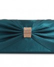 Emerald-Green-Pleated-Satin-Bow-Crystal-Long-Clutch-with-Dust-Bag-0-0