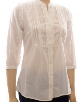 Entyce-Womens-Blouse-Shirt-Top-Ruffle-Pleated-Long-Sleeve-with-Button-Down-Front-White-Size-12-AT100-0