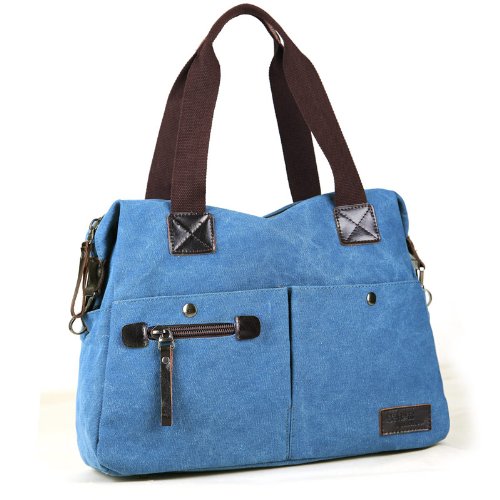 Eshow Women's Canvas Multipurpose Shoulder Bag, Blue - Image 5