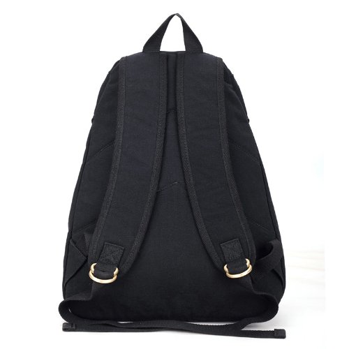 Eshow Women's Canvas Travel Backpack, Black - Image 4