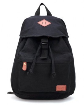 Eshow-Womens-Canvas-Travel-Backpack-Black-0