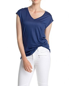 Esprit-Collection-Womens-084EO1K020-V-Neck-Short-Sleeve-T-Shirt-Dragon-Blue-Size-10-Manufacturer-SizeSmall-0