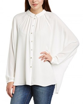 Esprit-Womens-094EE1F021-Button-Front-34-Sleeve-Blouse-Off-White-Size-10-Manufacturer-Size36-0
