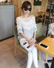 Etosell-Lady-Lace-Cape-Collar-Blouse-Cutout-Shirt-Crochet-Batwing-Sleeve-OL-Tops-Asian-L-0-3