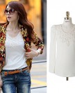 Etosell-Womens-Lace-Floral-Crew-Neck-T-shirt-Korean-Long-Sleeve-Slim-Blouse-Basic-Top-White-M-0-4