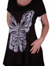 EyeCatch-Plus-Butterfly-Motif-Long-Womens-Short-Sleeve-Loose-Stretch-Ladies-Top-Black-Size-22-24-0-0