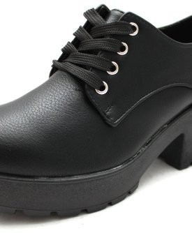 F10591A-Bloggers-Favourite-Womens-Chunky-Grunge-Lace-Up-Mid-High-Heel-Shoes-Size-Uk-6-0