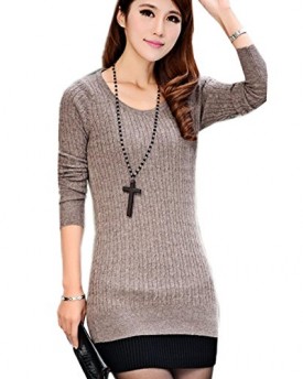 FINEJO-Womens-Spring-Sweater-Loose-Fitted-Slim-Pullover-Outwear-Knitwear-Dress-0
