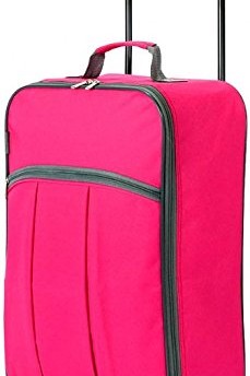 FOLDABLE-Small-Wheeled-Case-Hand-Luggage-Trolley-Bag-Pink-0