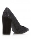 Faith-Womens-Black-Leather-Snakeskin-Effect-High-Block-Heel-Court-Shoes-9-0-0