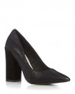 Faith-Womens-Black-Leather-Snakeskin-Effect-High-Block-Heel-Court-Shoes-9-0
