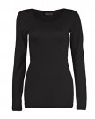 Fashion-4-Less-Ladies-Long-Sleeve-Plain-Womens-Basic-Cotton-T-Shirts-Tops-ML-UK12-14-Black-0