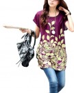 Fashion-Korea-Style-Girl-Womens-Mini-Dress-Clothes-Shirt-Casual-Summer-Loose-Long-Tops-Blouse-Purple-Rose-0