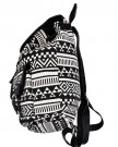 Fashion-Unisex-Bookbag-Travel-Stripe-Leisure-Rucksack-Satchel-Canvas-Backpack-Black-White-0-2