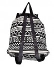 Fashion-Unisex-Bookbag-Travel-Stripe-Leisure-Rucksack-Satchel-Canvas-Backpack-Black-White-0-3