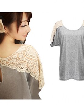 Fashion-Womens-Hollow-Crochet-Batwing-Sleeve-Blouse-Lace-Floral-Shoulder-Loose-Shirt-Top-M-0
