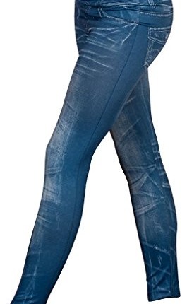Fei-Lu-Womens-Denim-Look-One-Size-Jeggings-Blue-Stitched-Jeans-0