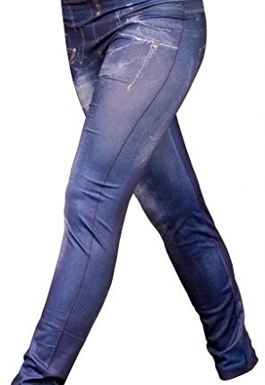 Fei-Lu-Womens-Denim-Look-One-Size-Jeggings-Dark-Blue-Jeans-0