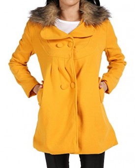 Finejo-Womens-Belted-Fleece-Button-Coat-Check-Hood-Jacket-0