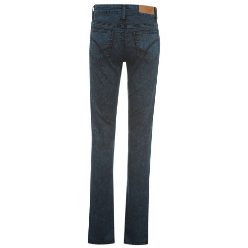 Firetrap Womens Zip Leg Skinny Jeans Ladies Teal Marble 8 L - Image 3