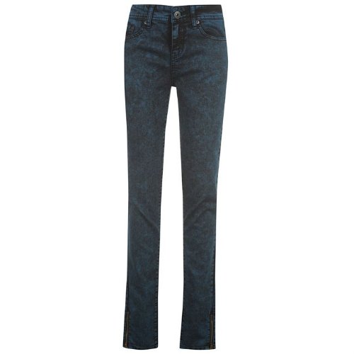 Firetrap Womens Zip Leg Skinny Jeans Ladies Teal Marble 8 L - Image 4