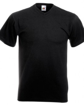 Fruit-Of-The-Loom-Valueweight-V-Neck-T-Shirt-Black-size2XL-0