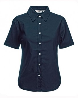 Fruit-of-the-Loom-Lady-Fit-Short-Sleeve-Oxford-Shirt-Size-XL-UK-Size-16-Euro-42-Color-Navy-0