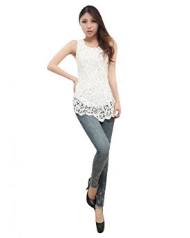 Ghope-Sleeveless-Embroidery-Floral-Lace-Flared-Peplum-Crochet-Tops-T-Shirt-Blouse-M-0