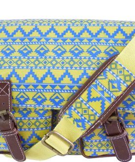 Girly-HandBags-Aztec-Tribal-Satchel-OilCloth-Shoulder-Bag-College-Celeb-Handbag-0