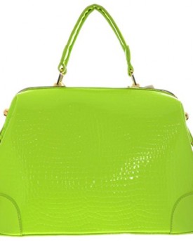 Girly-HandBags-New-Oversized-Patent-Doctor-Bag-Croc-Handbag-Shoulder-Top-Handle-Bag-Business-Elegant-Large-Lime-Green-0