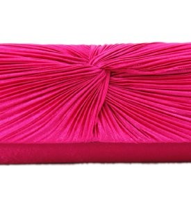 Girly-HandBags-New-Satin-Knot-Clutch-Bag-Pleated-Evening-Bag-Elegant-Small-Designer-Burgundy-W-10-H-4-D-2-inches-Fuchsia-0